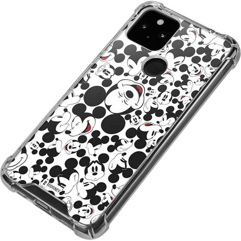 Disney Mickey Mouse Face Pattern Google Pixel 5a 5G Clear Case
